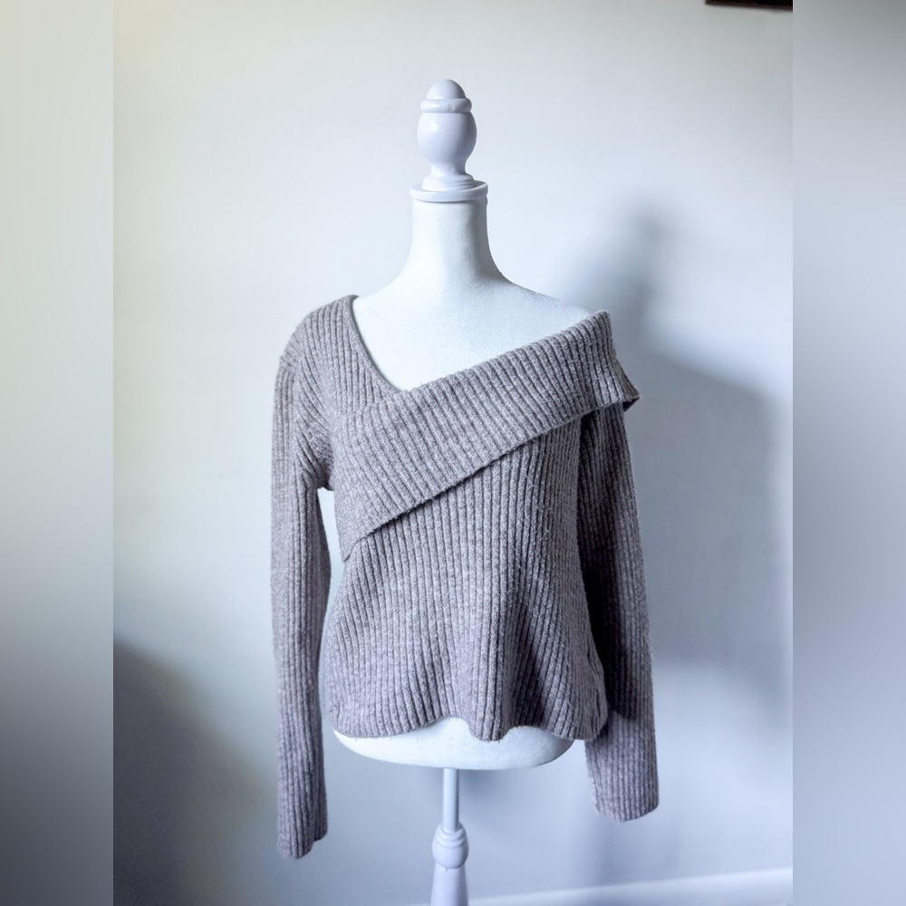 ASTR Assymetric Foldover One Shoulder Rib Sweater - Picture 7 of 12